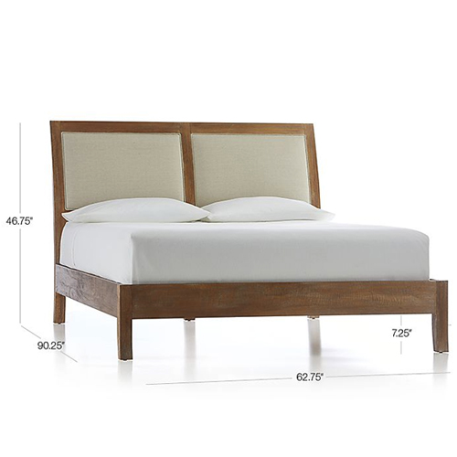 Dawson Grey Wash Upholstered Queen Sleigh Bed